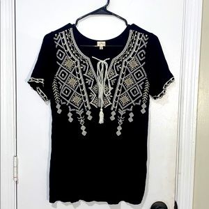 Black/White Boho Top